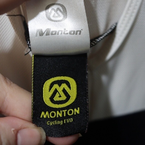 Monton Sports Cycling Bib Shorts Red White & Blue Logo Spellout XL - Picture 8 of 14